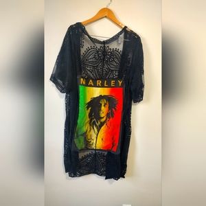 Bob Marley black lace kimono L